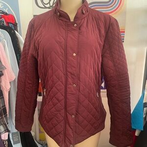 Women's Quilted Burgundy Jacket